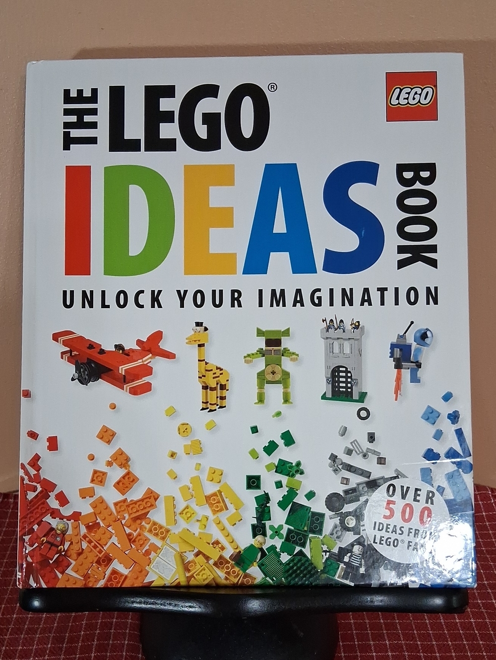 LEGO Ideas Book-White Cover with Red Green Yellow Blue Accents (LEGO). Ex. Cond.